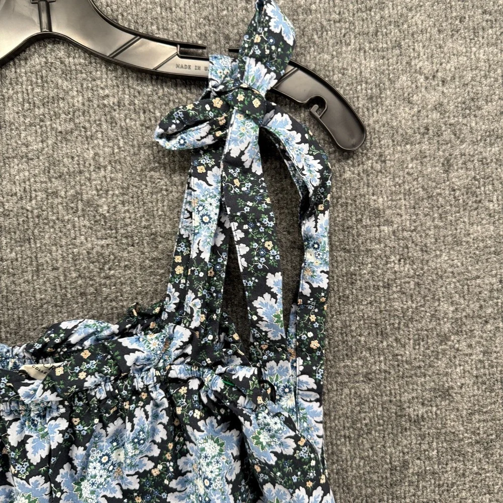 J Crew 90s Top Womens M‎ Blue Floral Babydoll Romantic Fairy Cottage Boho Casual